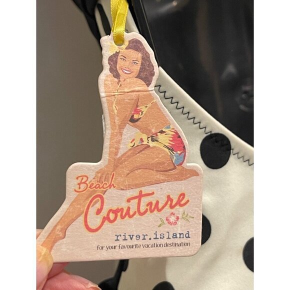 River Island swimsuit New Size 8 vintage/ retro  look  black white - Picture 4 of 5